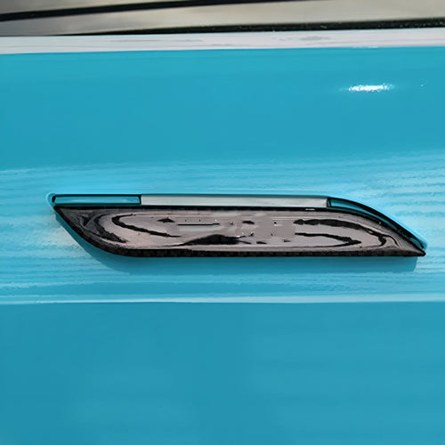 Carbon fibre door handle protection patches for Tesla Model S with adhesive backing