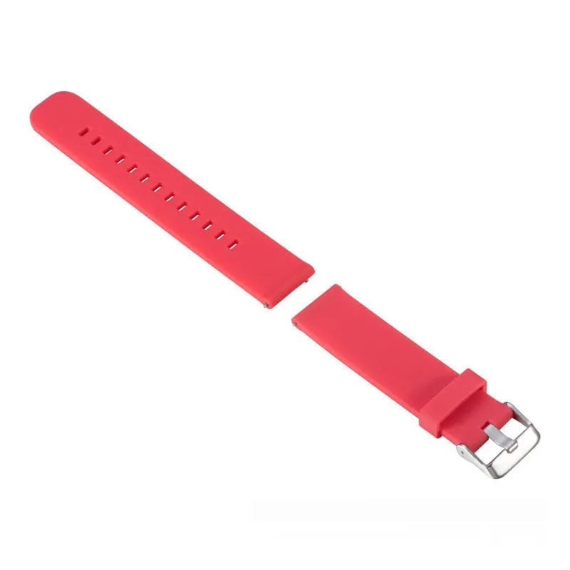 Solid colour silicone replacement strap for Garmin Forerunner 245 watch on a grey background.