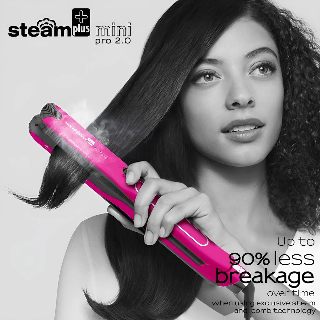 Mini steam splint spray hair straightener in three colours with curling and straightening functions