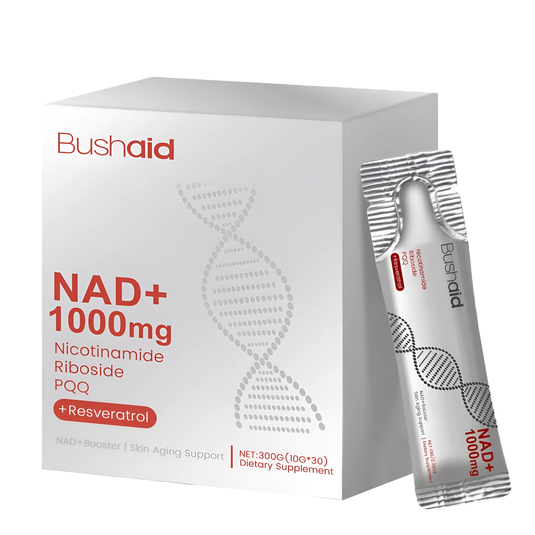 Two bottles of nicotinamide riboside anti-aging drink supplement powder, 300g each