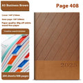 A5 office notepad with striped PU leather cover showing 204 sheets of thickened paper