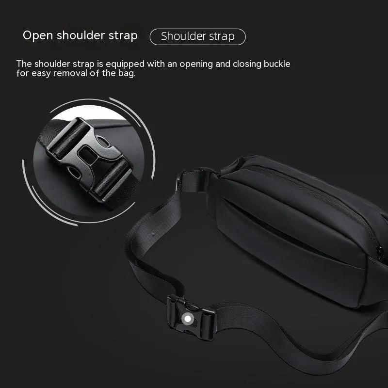 Men's black oxford cloth messenger bag with one-shoulder design for riding and daily use