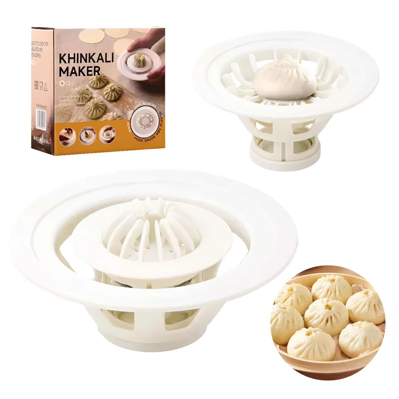 Black Jinkali manual dumpling mould tool for shaping baozi and shaomai