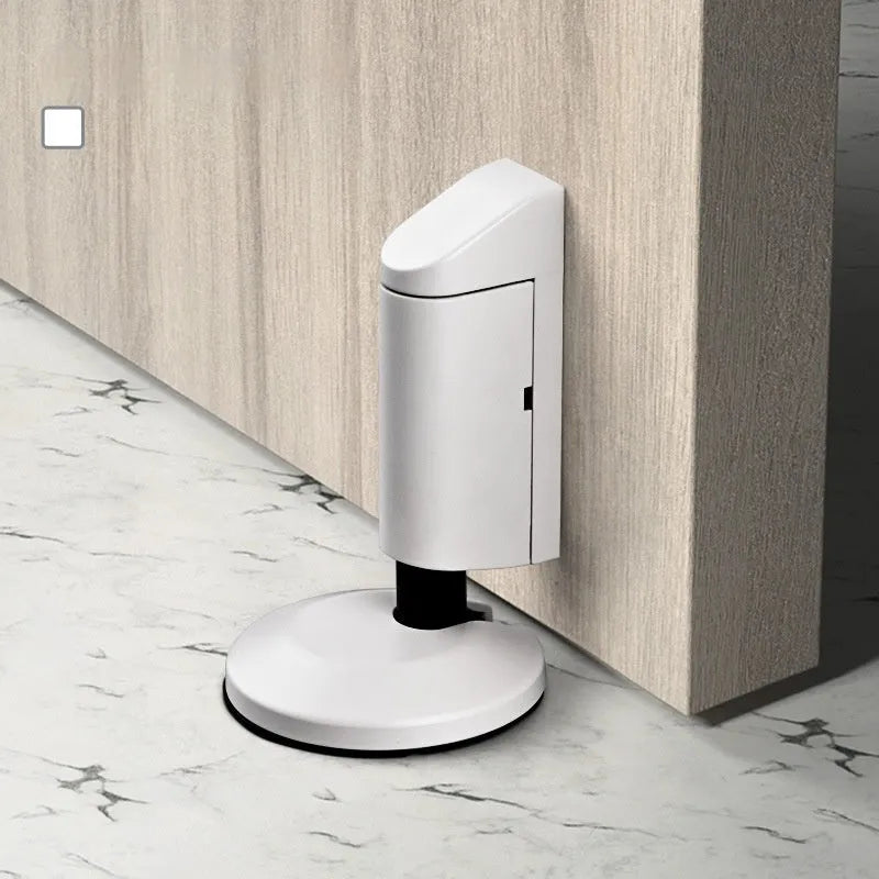 Modern invisible door stopper in zinc alloy showing multiple colour finish options