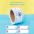 Roll of colourful cartoon name tape stickers for student organisation in dinosaur, astronaut, rabbit, or girl designs