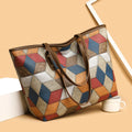 Women's large capacity PVC shoulder handbag in business commute style with sandwich pockets