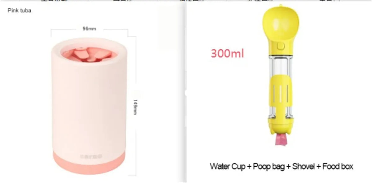 Plastic pet foot washing cup for dogs in green colour for small and large paws