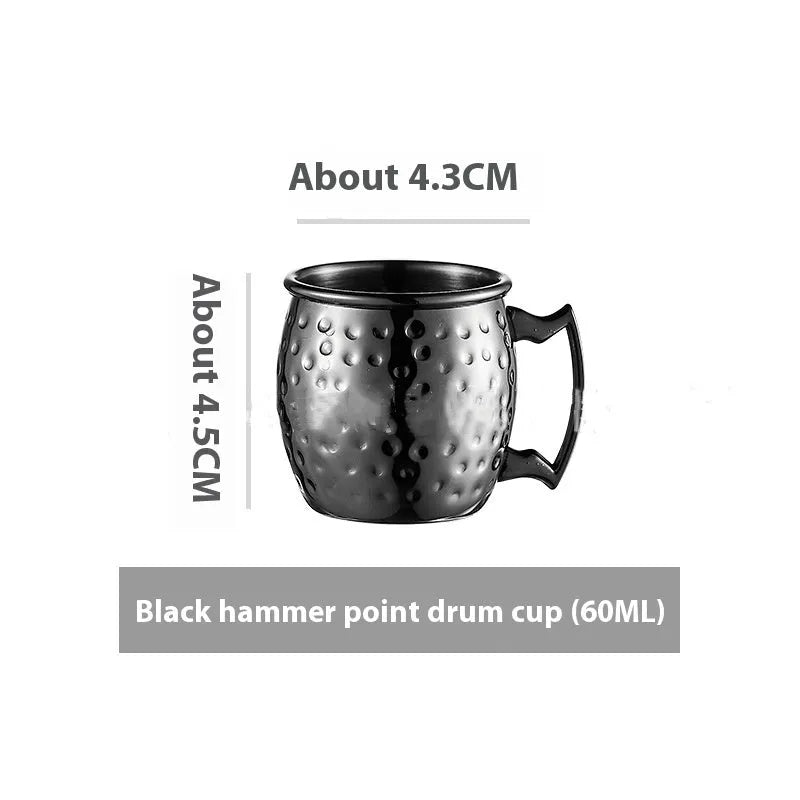Stainless steel Moscow mule cup with copper plating in metallic finish