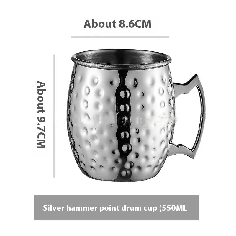 Stainless steel Moscow mule cup with copper plating in metallic finish