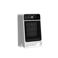 Desktop electric heater with touch screen display and remote control in black or white colour