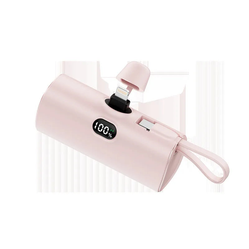 Digital display wireless power bank with built-in plug in five colour options