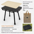 CLS aluminium folding camping stool shown in beige, extended as a table and folded with its storage bag.