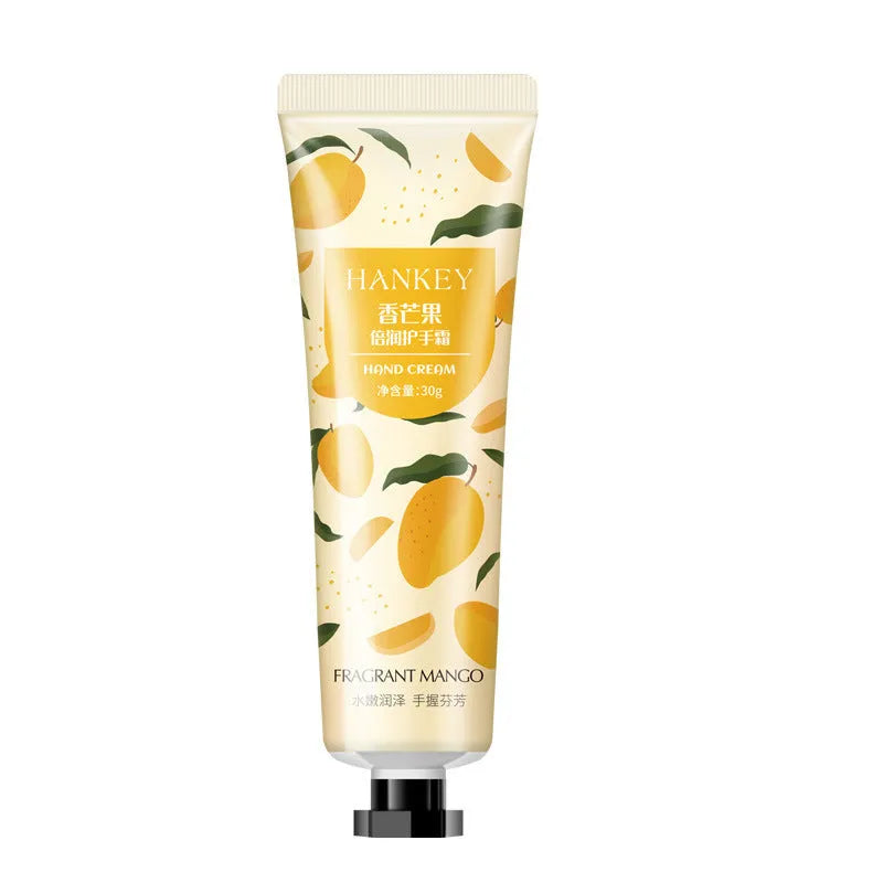 30g Fruit Hand Cream tube in multiple fragrance options including avocado and chamomile