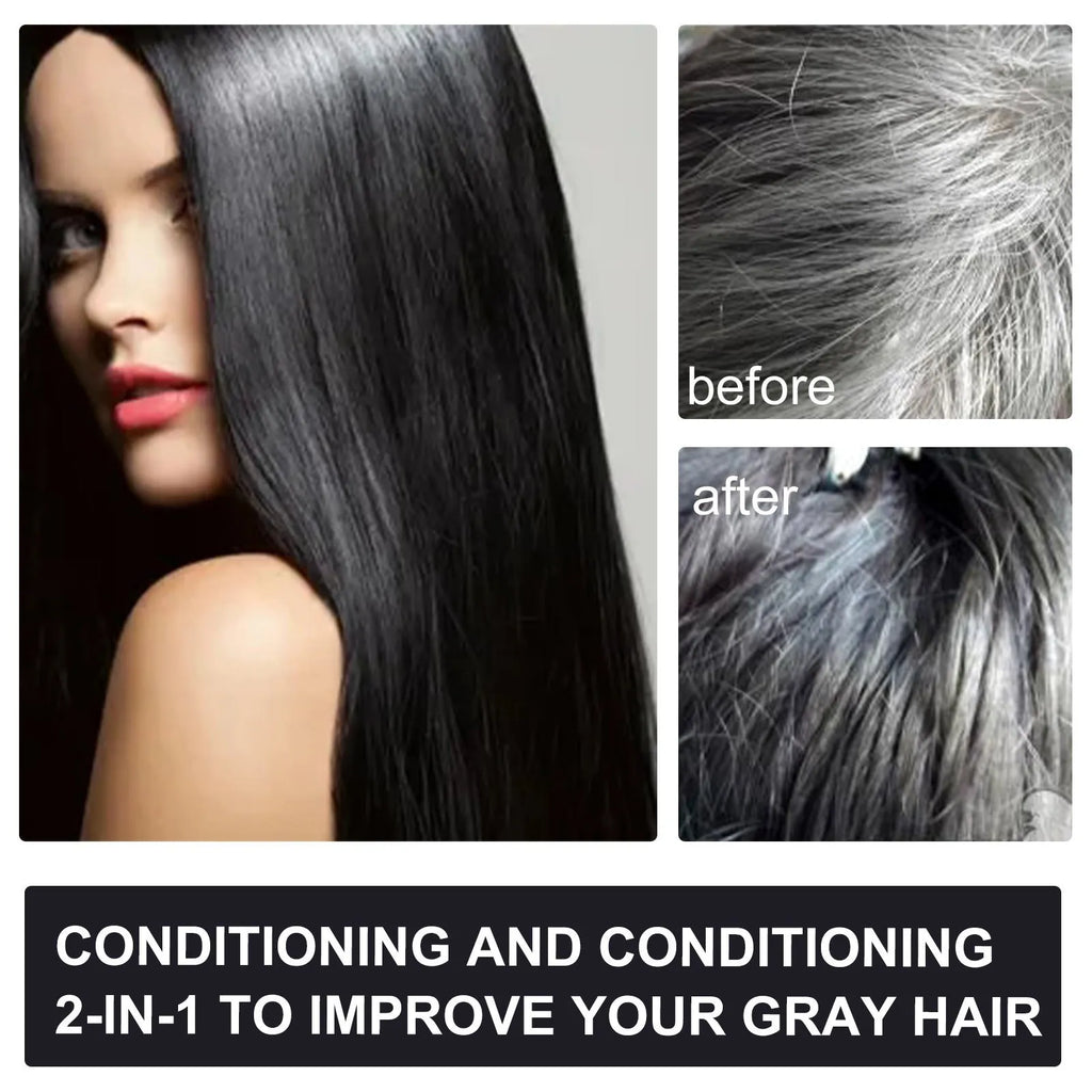Boxed 100ml bottle of Polygonum Multiflorum Shampoo for black hair colour restoration and scalp care.