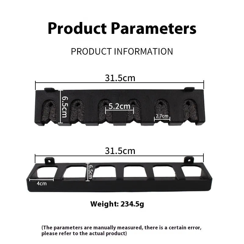 ABS plastic wall-mounted fishing rod holder with choice of horizontal or upright mounting styles