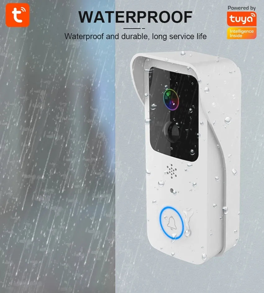 Smart waterproof HD visual doorbell with 18650 battery and app connectivity