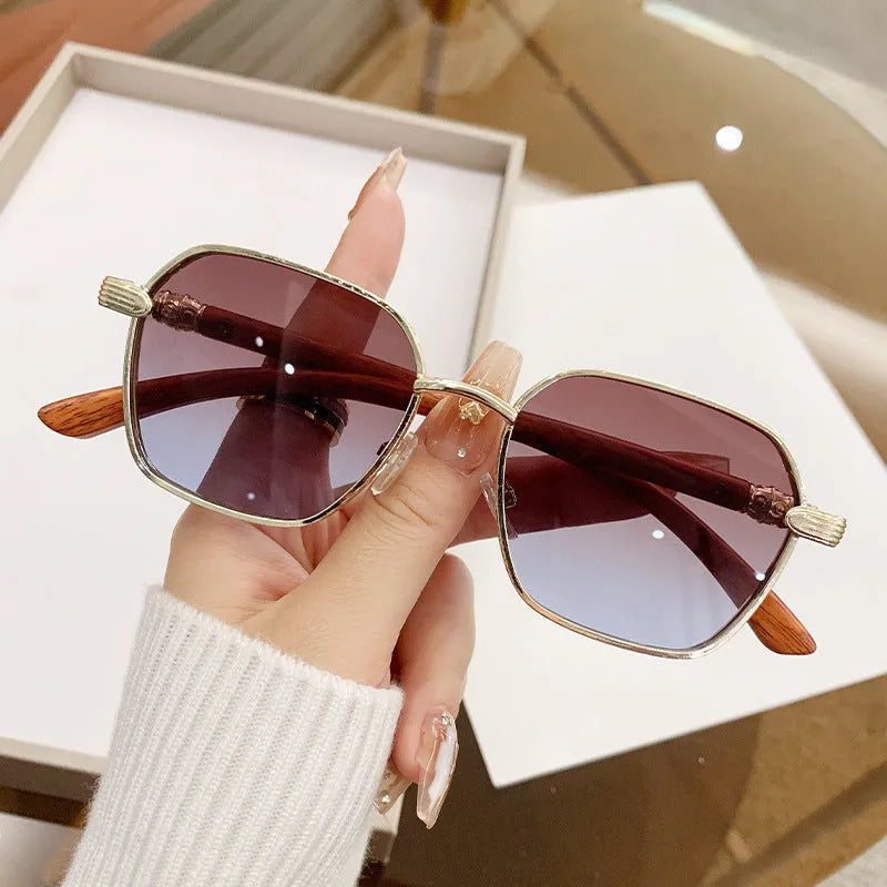 Gold alloy frame frameless trim fashion glasses with personality style design