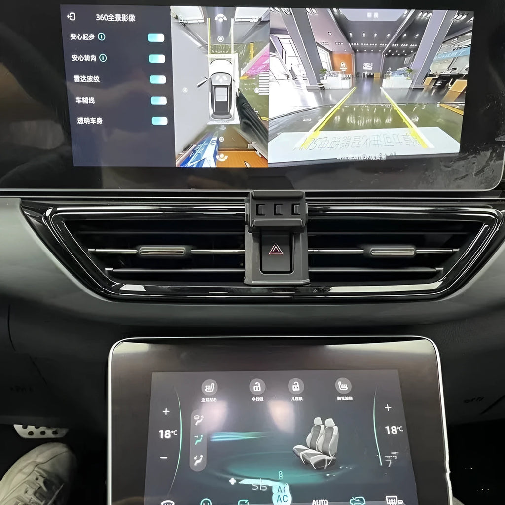 GOODWAY car dashboard mobile phone holder with 360-degree rotation in three model-specific styles.