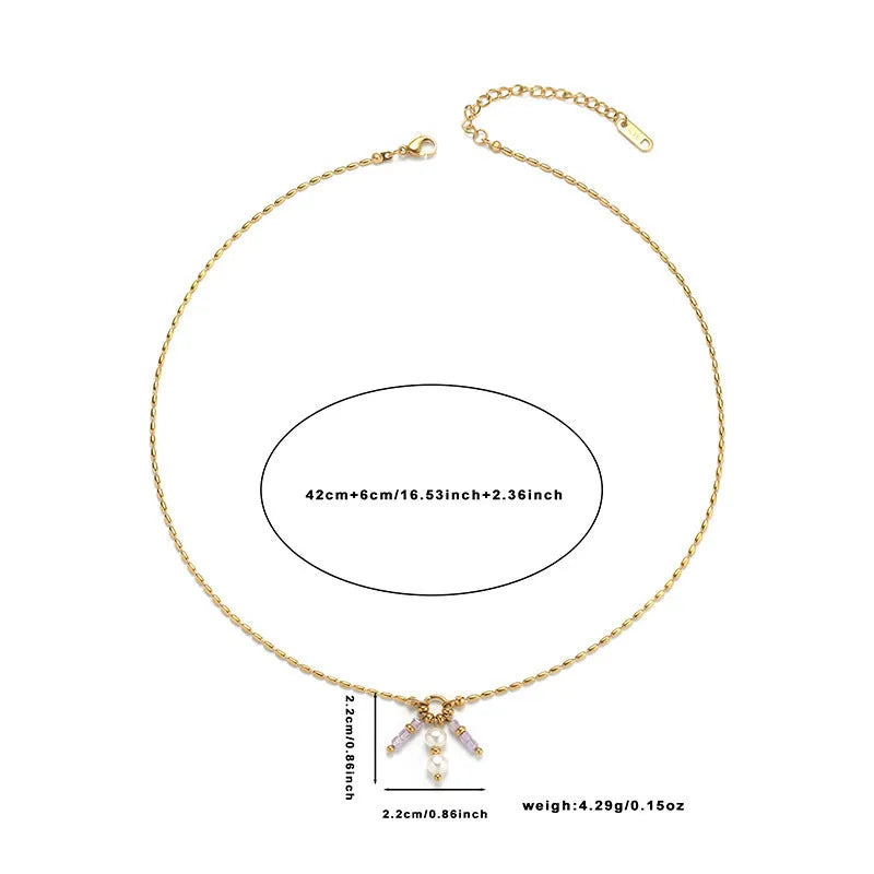 Pearl pendant necklace with natural white non-fading finish and texture design