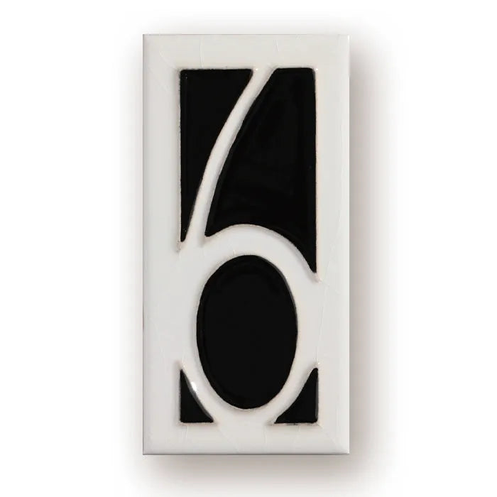 Handmade ceramic retro doorplate with enamel art decoration measuring 76mm by 152mm