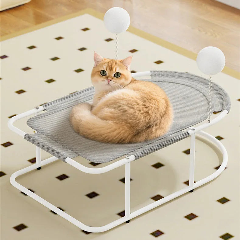 Large grey fabric kennel with breathable bracketed sides for cats and puppies.