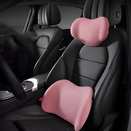 Memory cotton car cushion showing headrest and back support components in multiple colour options