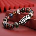 Chinese coloured glaze lucky bracelet with ancient five-colour snake pattern.