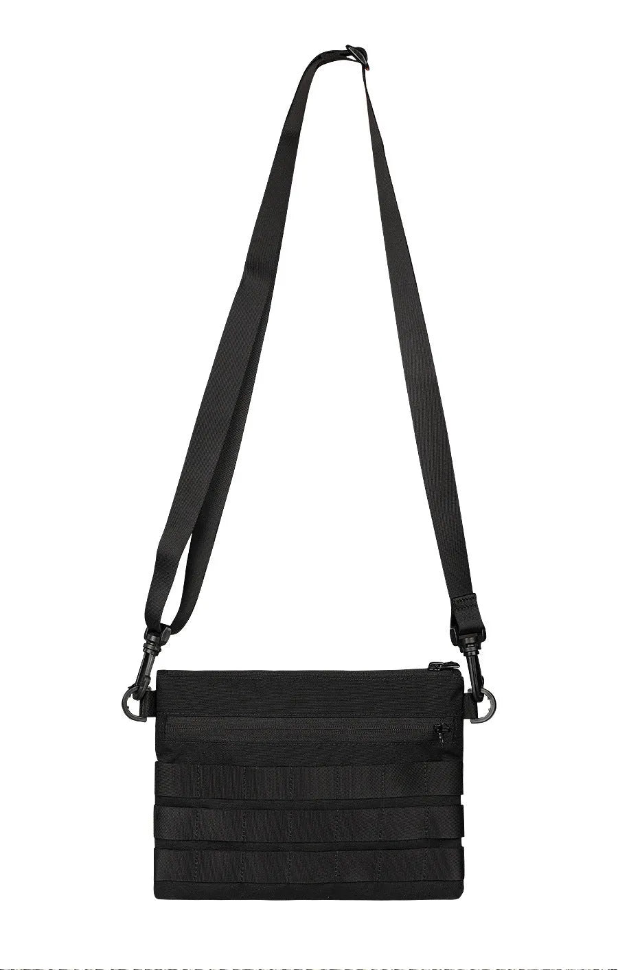 Black Oxford cloth military tactical outdoor pouch measuring 18 by 3.5 centimetres