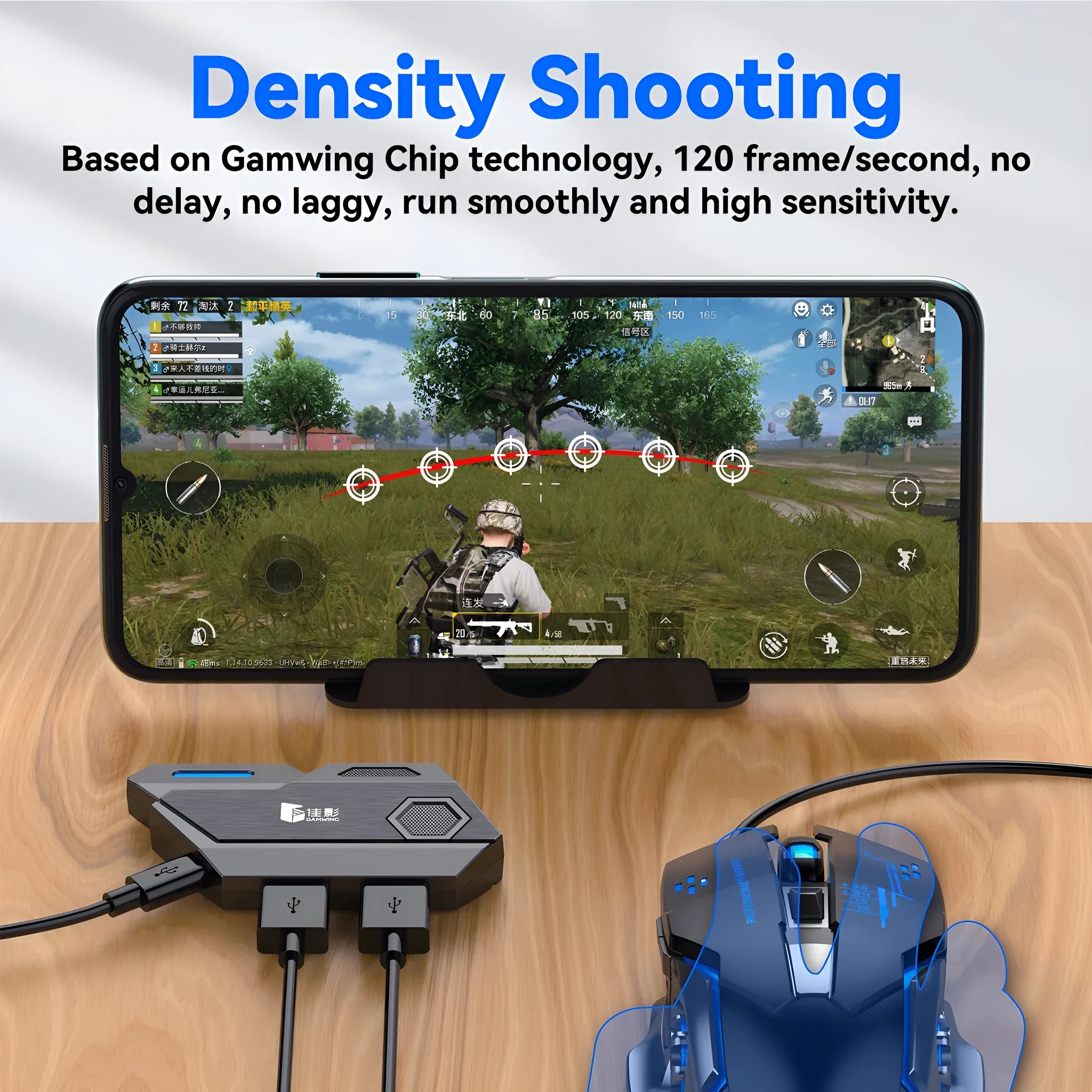 ABS plastic keyboard mouse converter for mobile gaming with USB interface
