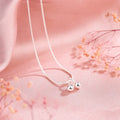 Sterling silver cherry pendant necklace on a snake bone chain, adjustable from 21cm to 50cm.