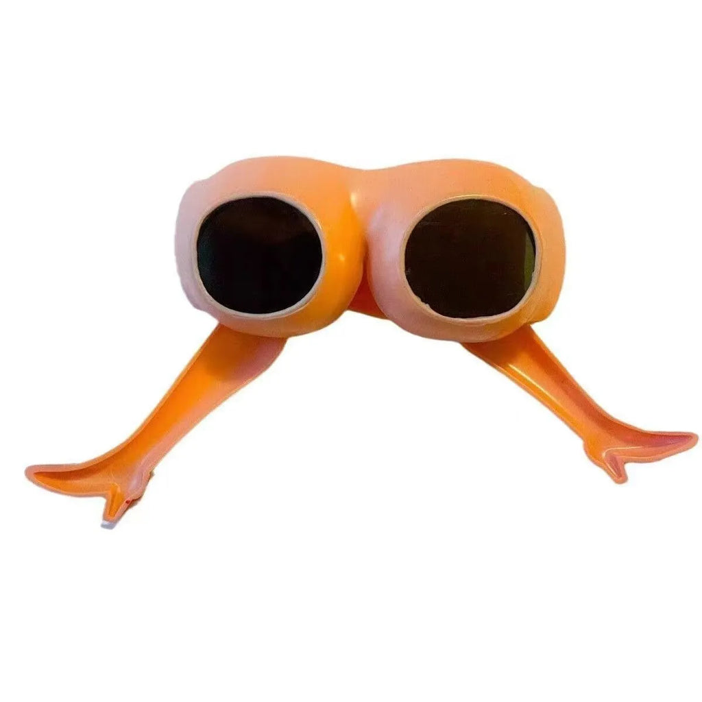 Orange leg hip style personality sunglasses with oversized novelty dimensions