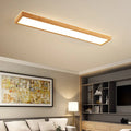 Solid wood Chinese style ceiling lamp in walnut finish with white lighting