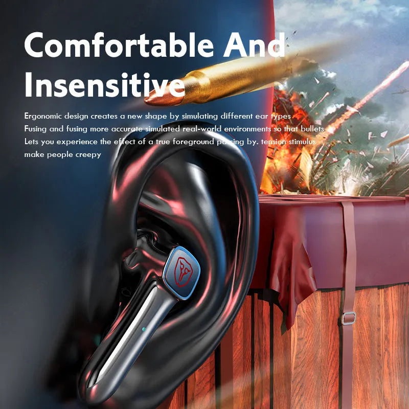 Wireless Bluetooth gaming headset with compact ABS design and noise reduction technology