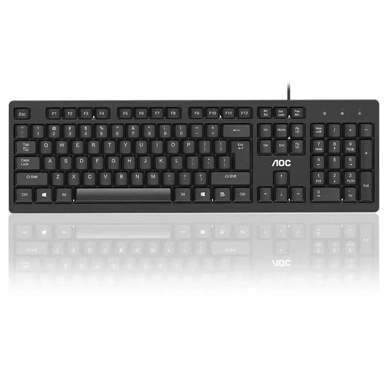 Black wired USB keyboard and mouse set KM160 with 1.5m cable and photoelectric 1000dpi mouse