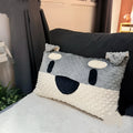 West Highland puppy decorative cushion on sofa, grey and white dog design