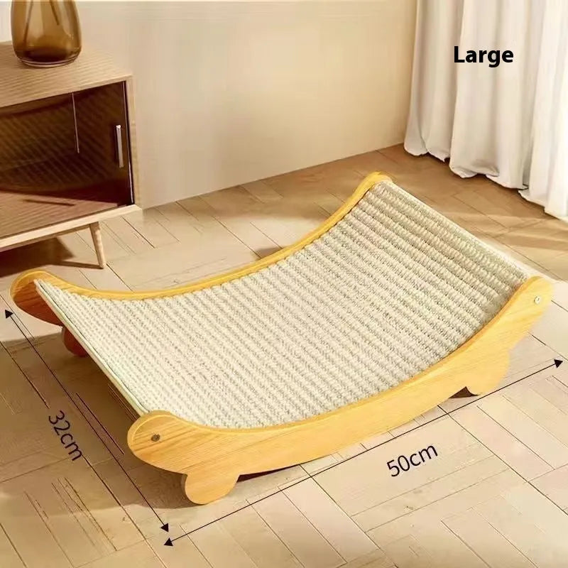 Sisal cat scratch board with woven blanket surface in pastoral style design