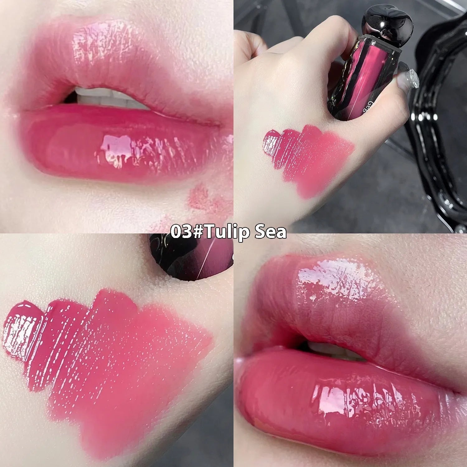 Glacier Lava Lip Lacquer in water light mirror makeup finish with seven colour options