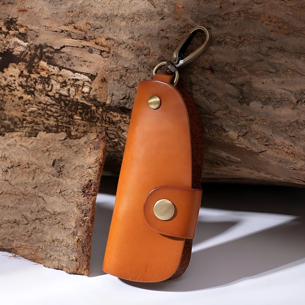 Handmade leather multifunctional door key storage bag in four colour options