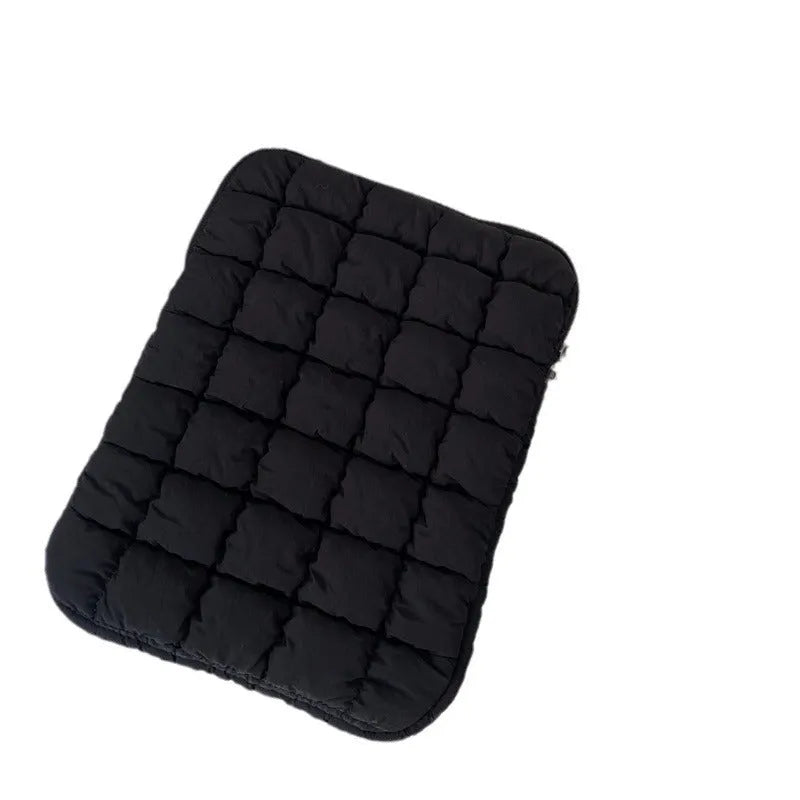 Large capacity cloud cotton laptop bag in black with multiple organisation sections
