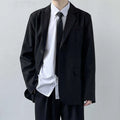 Plus size men's college style suit set with trousers, white shirt, and tie included