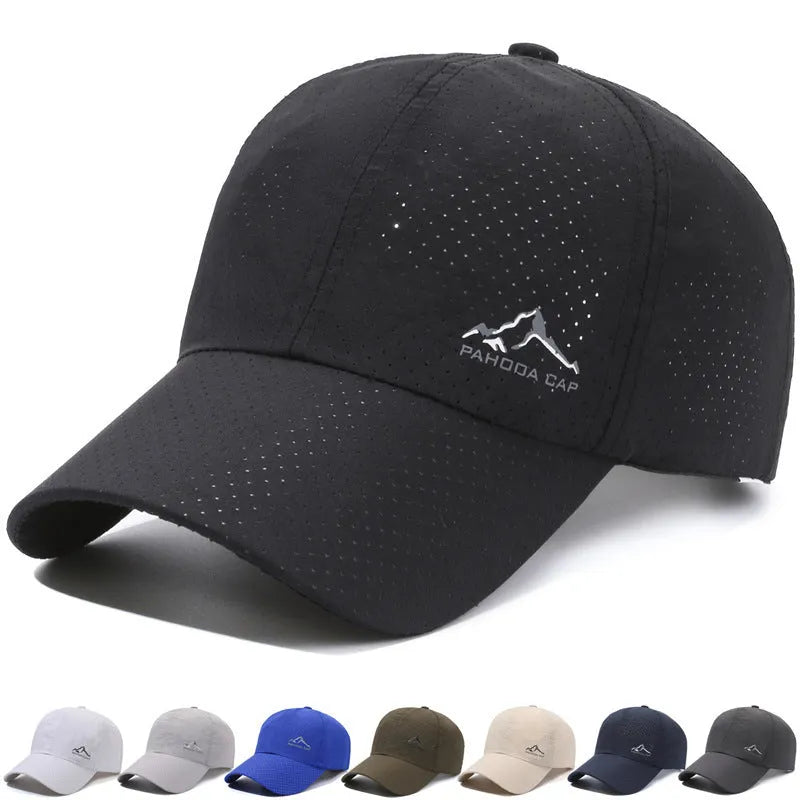 Adjustable baseball cap with dome crown in polyester fabric showing colour options