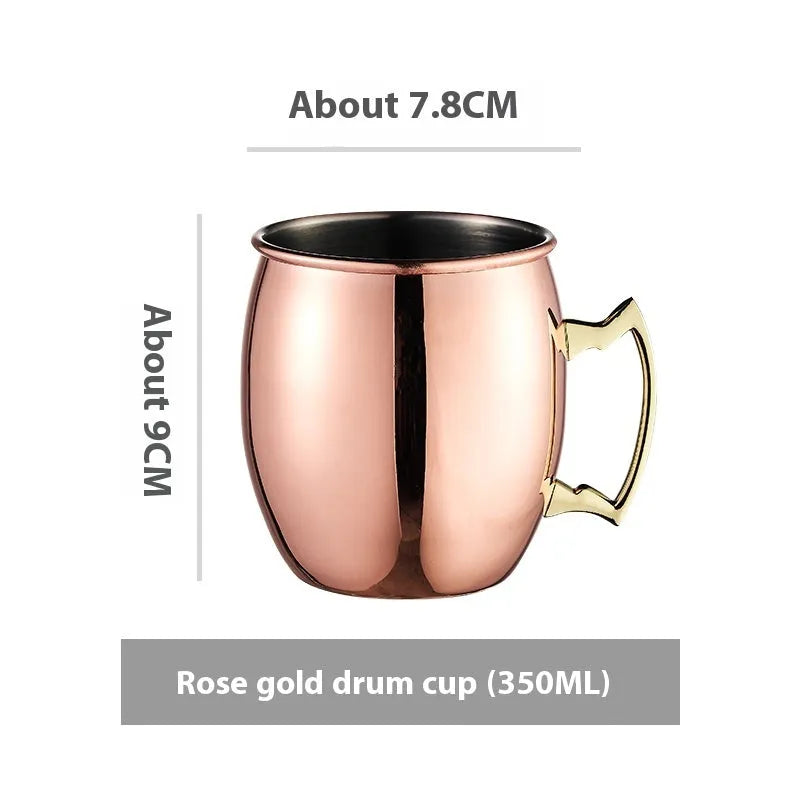 Stainless steel Moscow mule cup with copper plating in metallic finish