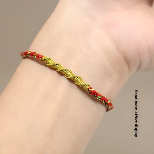 Adjustable eight-strand woven hand strap in zodiac colour theme with traditional pattern