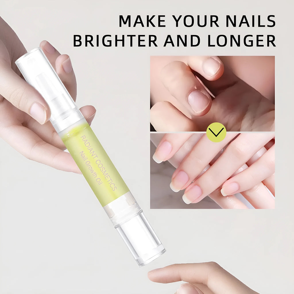 3ml bottle of clear nail growth treatment oil for cuticle and nail bed care.