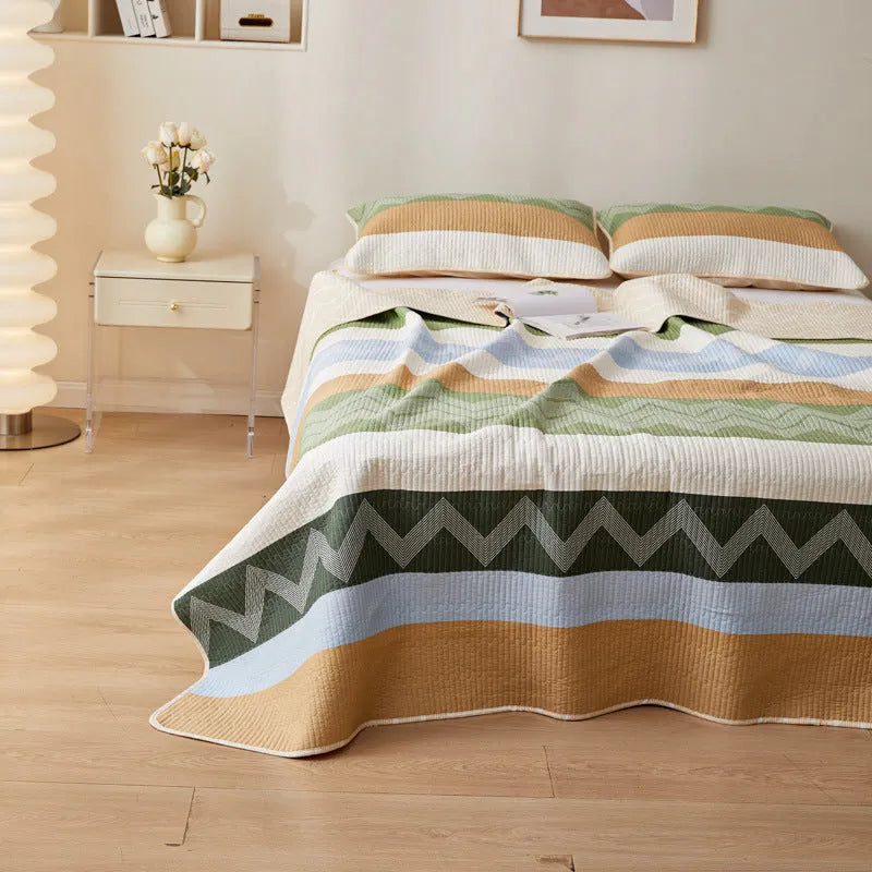 Pure cotton printed bed sheet set in modern simple design for 2.2 metre beds
