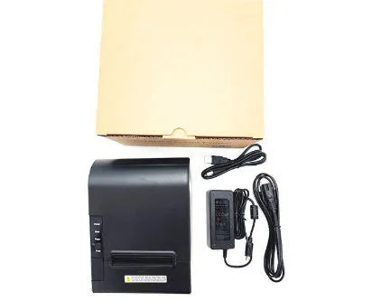 Minimally designed 80mm kitchen receipt thermal printer with Ethernet interface, size 215x205x160mm