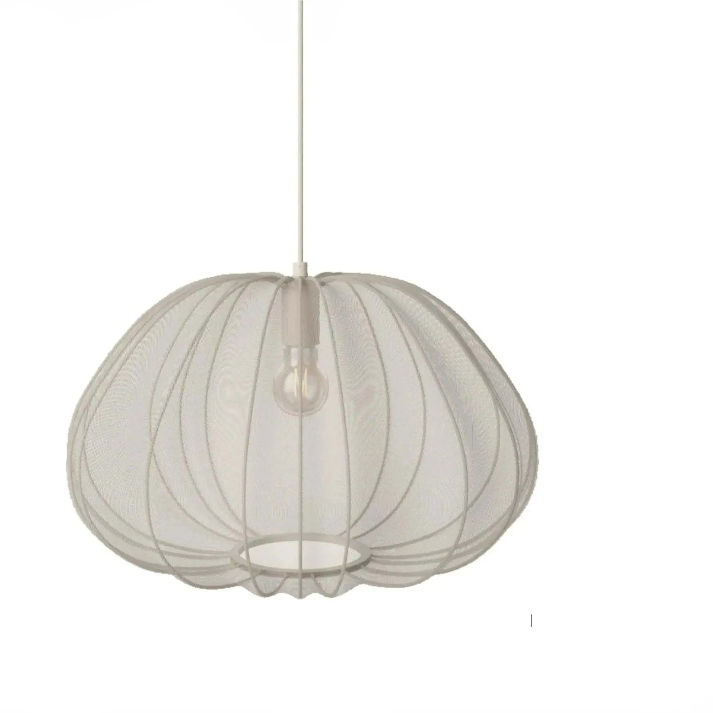 Japanese-style net pumpkin ceiling lamp with branch design in white or grey blue options
