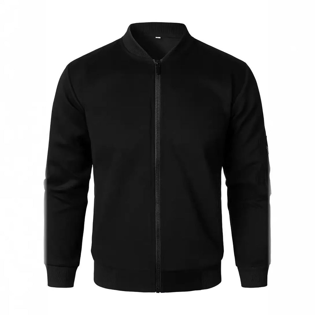 Men's loose fit knitted jacket in light business style, colours black blue grey