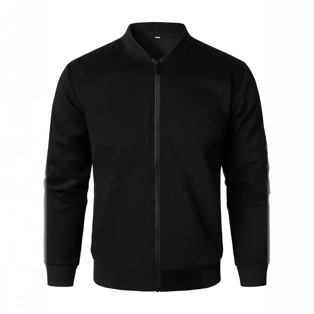 Men's loose fit knitted jacket in light business style, colours black blue grey