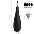 Ceramic oil pot with funnel available in black coffee and white colours with 650ml capacity